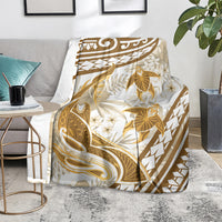 Gold Polynesia Blanket Polynesian Turtle Shark Tattoo Tropical Vintage LT14 - Polynesian Pride
