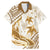 Gold Polynesia Family Matching Mermaid Dress and Hawaiian Shirt Polynesian Turtle Shark Tattoo Tropical Vintage LT14 Dad's Shirt - Short Sleeve Gold - Polynesian Pride