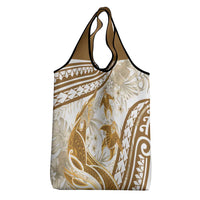 Gold Polynesia Grocery Bag Polynesian Turtle Shark Tattoo Tropical Vintage LT14 - Polynesian Pride