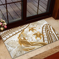 Gold Polynesia Rubber Doormat Polynesian Turtle Shark Tattoo Tropical Vintage LT14 - Polynesian Pride