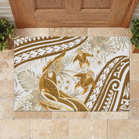 Gold Polynesia Rubber Doormat Polynesian Turtle Shark Tattoo Tropical Vintage LT14 - Polynesian Pride