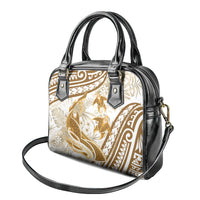 Gold Polynesia Shoulder Handbag Polynesian Turtle Shark Tattoo Tropical Vintage LT14 - Polynesian Pride