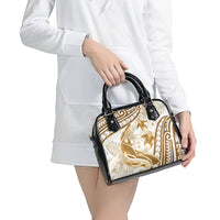 Gold Polynesia Shoulder Handbag Polynesian Turtle Shark Tattoo Tropical Vintage LT14 - Polynesian Pride