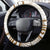 Gold Polynesia Steering Wheel Cover Polynesian Turtle Shark Tattoo Tropical Vintage