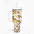 Gold Polynesia Tumbler With Handle Polynesian Turtle Shark Tattoo Tropical Vintage