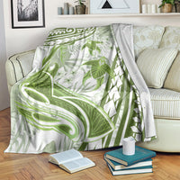 Lime Green Polynesia Blanket Polynesian Turtle Shark Tattoo Tropical Vintage LT14 Lime Green - Polynesian Pride
