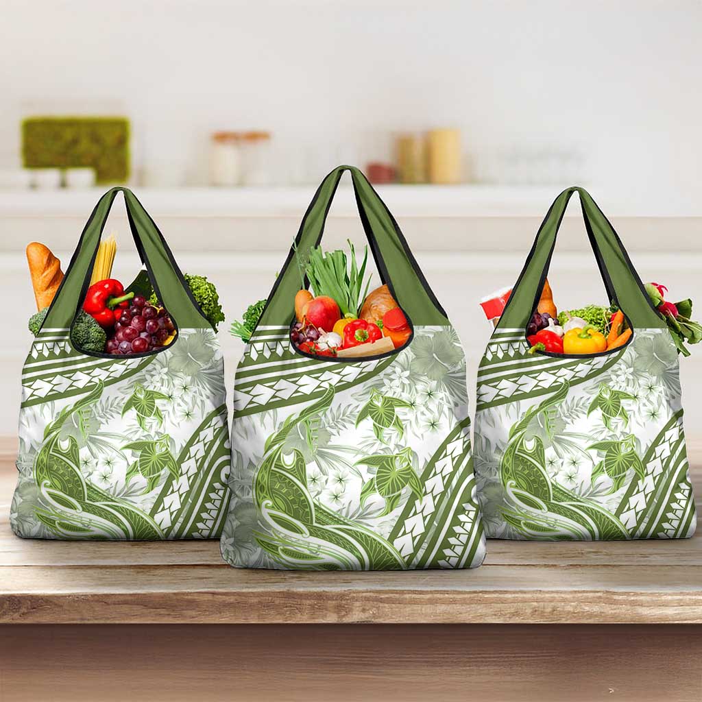 Lime Green Polynesia Grocery Bag Polynesian Turtle Shark Tattoo Tropical Vintage LT14 3-pack One Size Lime Green - Polynesian Pride
