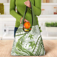 Lime Green Polynesia Grocery Bag Polynesian Turtle Shark Tattoo Tropical Vintage LT14 - Polynesian Pride