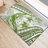 Lime Green Polynesia Rubber Doormat Polynesian Turtle Shark Tattoo Tropical Vintage LT14 - Polynesian Pride