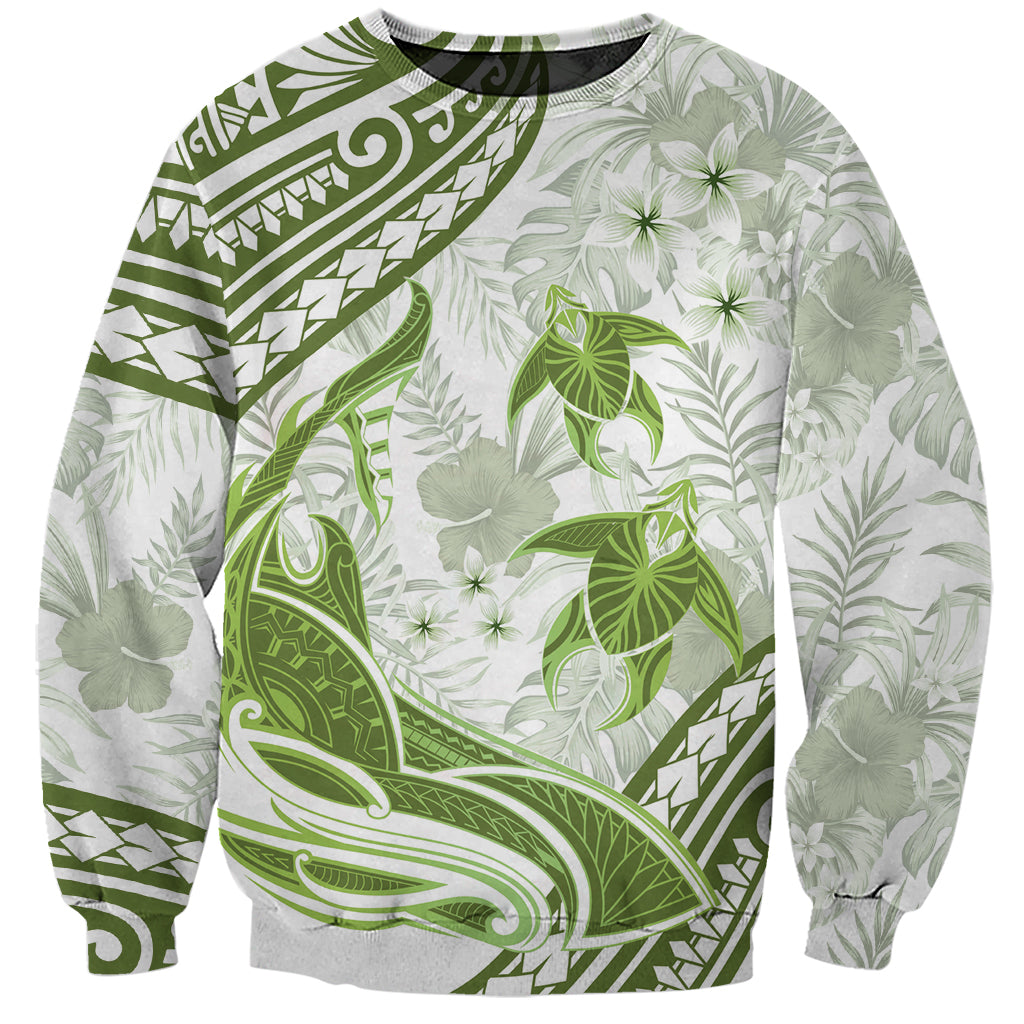 Lime Green Polynesia Sweatshirt Polynesian Turtle Shark Tattoo Tropical Vintage LT14 Unisex Lime Green - Polynesian Pride