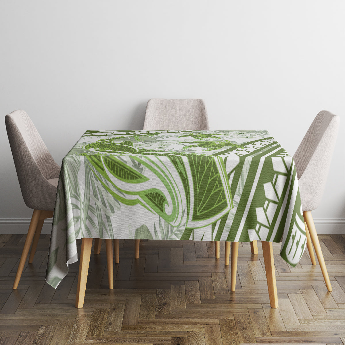 Lime Green Polynesia Tablecloth Polynesian Turtle Shark Tattoo Tropical Vintage LT14 - Polynesian Pride