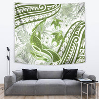 Lime Green Polynesia Tapestry Polynesian Turtle Shark Tattoo Tropical Vintage LT14 Lime Green - Polynesian Pride