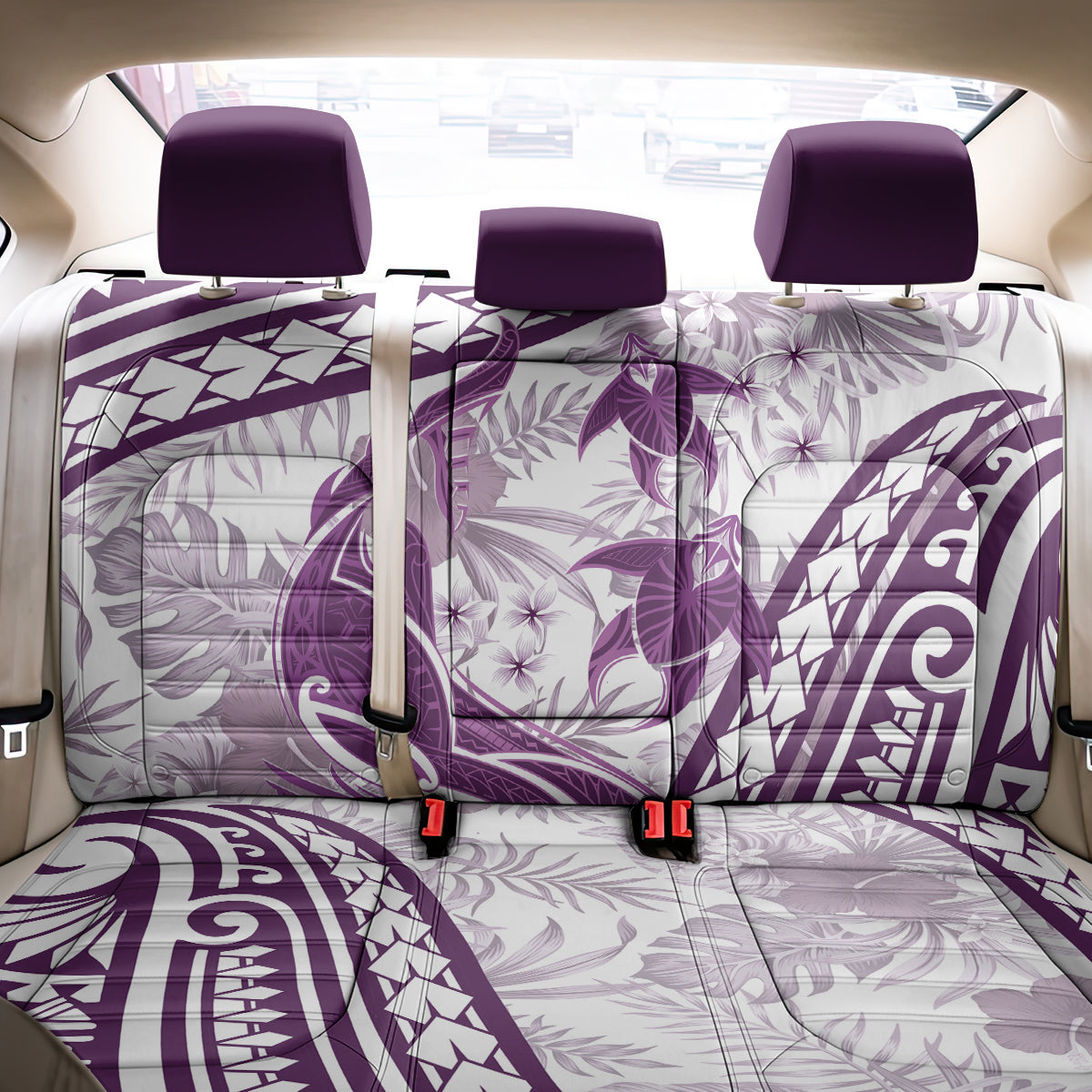 Purple Polynesia Back Car Seat Cover Polynesian Turtle Shark Tattoo Tropical Vintage LT14 - Polynesian Pride
