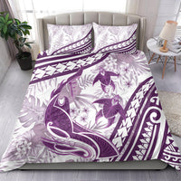 Purple Polynesia Bedding Set Polynesian Turtle Shark Tattoo Tropical Vintage LT14 - Polynesian Pride