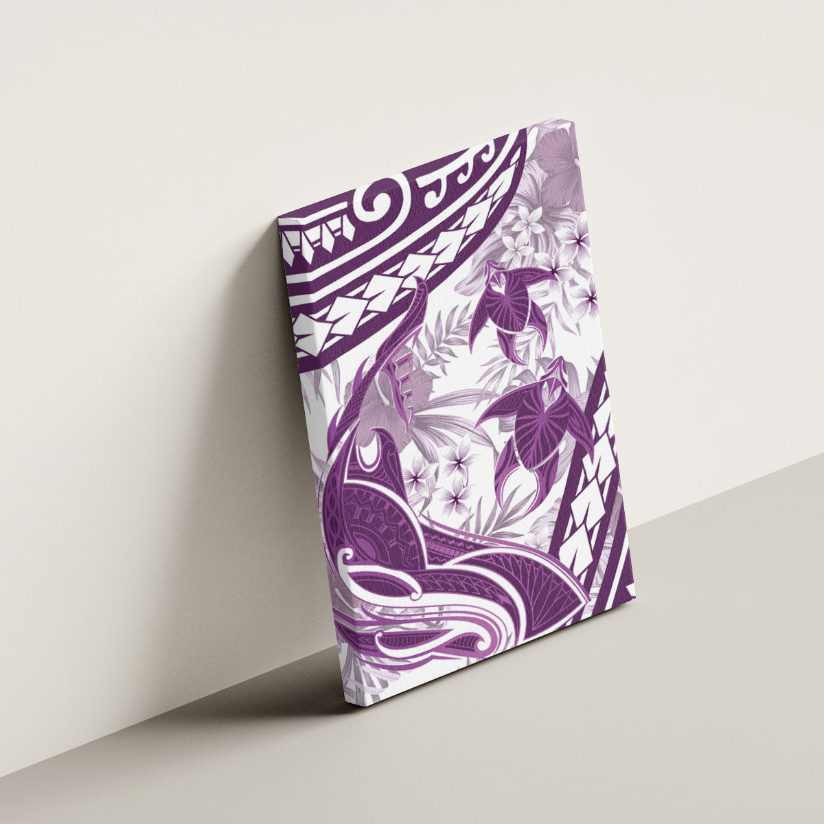 Purple Polynesia Canvas Wall Art Polynesian Turtle Shark Tattoo Tropical Vintage LT14 - Polynesian Pride