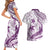 Purple Polynesia Couples Matching Short Sleeve Bodycon Dress and Hawaiian Shirt Polynesian Turtle Shark Tattoo Tropical Vintage LT14 - Polynesian Pride