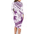 Purple Polynesia Family Matching Long Sleeve Bodycon Dress and Hawaiian Shirt Polynesian Turtle Shark Tattoo Tropical Vintage LT14 - Polynesian Pride