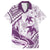 Purple Polynesia Family Matching Off Shoulder Maxi Dress and Hawaiian Shirt Polynesian Turtle Shark Tattoo Tropical Vintage LT14 Dad's Shirt - Short Sleeve Purple - Polynesian Pride