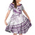 Purple Polynesia Family Matching Off Shoulder Short Dress and Hawaiian Shirt Polynesian Turtle Shark Tattoo Tropical Vintage LT14 Daughter's Dress Purple - Polynesian Pride