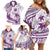 Purple Polynesia Family Matching Off Shoulder Short Dress and Hawaiian Shirt Polynesian Turtle Shark Tattoo Tropical Vintage LT14 - Polynesian Pride