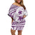 Purple Polynesia Family Matching Off Shoulder Short Dress and Hawaiian Shirt Polynesian Turtle Shark Tattoo Tropical Vintage LT14 Mom's Dress Purple - Polynesian Pride