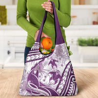 Purple Polynesia Grocery Bag Polynesian Turtle Shark Tattoo Tropical Vintage LT14 - Polynesian Pride
