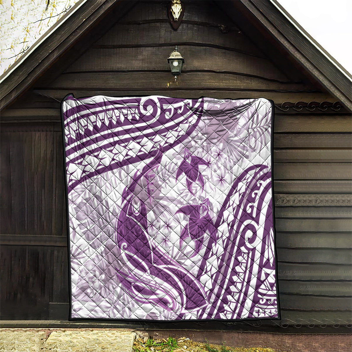 Purple Polynesia Quilt Polynesian Turtle Shark Tattoo Tropical Vintage LT14 - Polynesian Pride