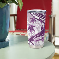 Purple Polynesia Tumbler Cup Polynesian Turtle Shark Tattoo Tropical Vintage LT14 - Polynesian Pride