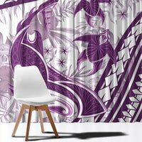 Purple Polynesia Window Curtain Polynesian Turtle Shark Tattoo Tropical Vintage LT14 - Polynesian Pride