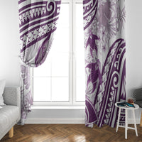 Purple Polynesia Window Curtain Polynesian Turtle Shark Tattoo Tropical Vintage LT14 - Polynesian Pride