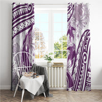 Purple Polynesia Window Curtain Polynesian Turtle Shark Tattoo Tropical Vintage LT14 - Polynesian Pride