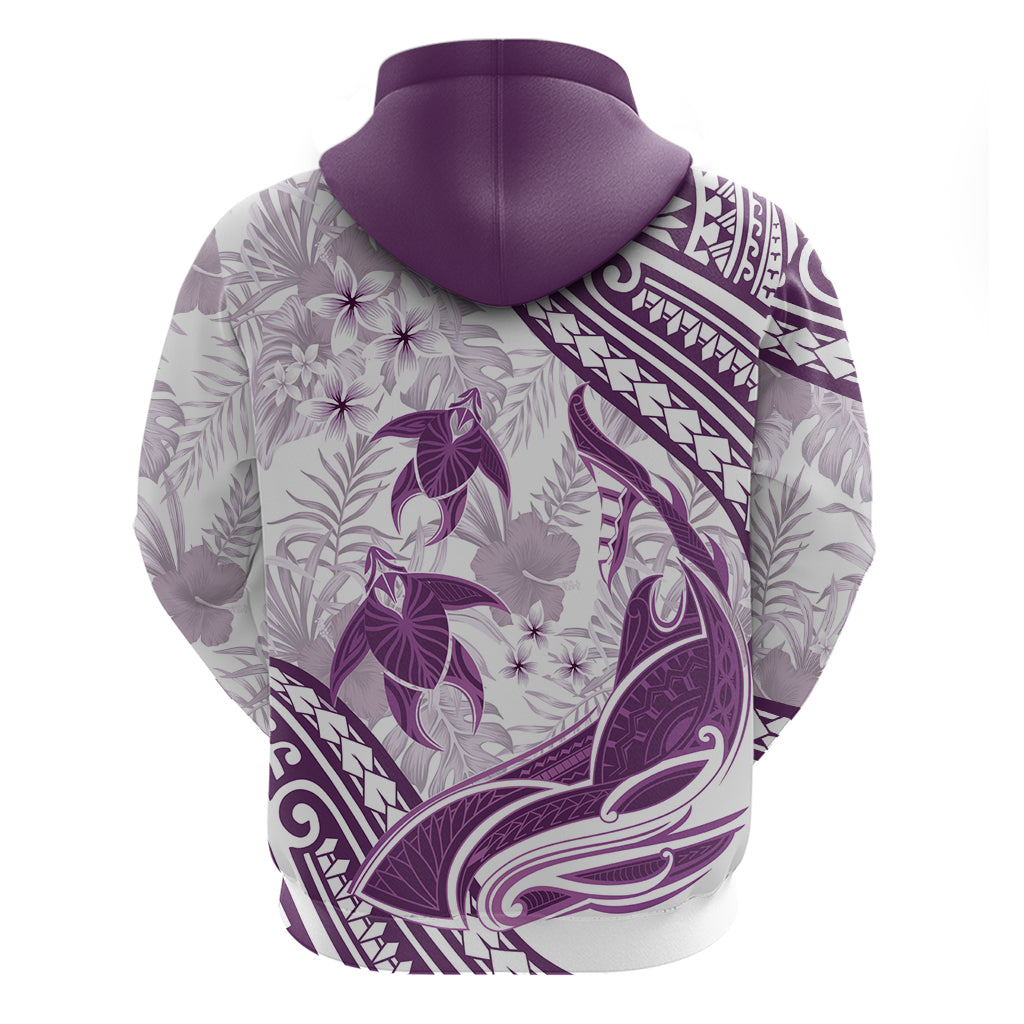 Purple Polynesia Zip Hoodie Polynesian Turtle Shark Tattoo Tropical Vintage LT14 - Polynesian Pride