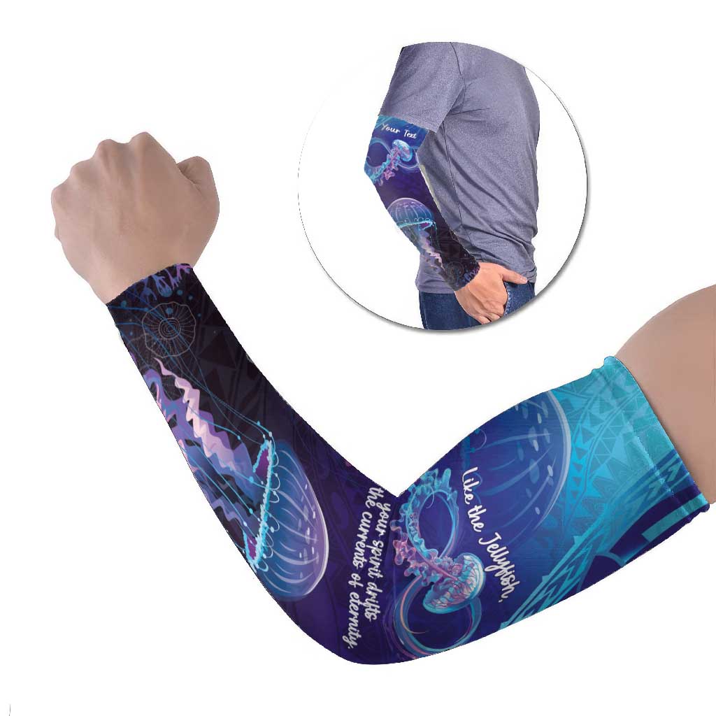 Polynesia Jellyfish Memorial Personalised Arm Sleeves Infinity Jellies Polynesian Pattern LT14 Set of 2 Purple - Polynesian Pride