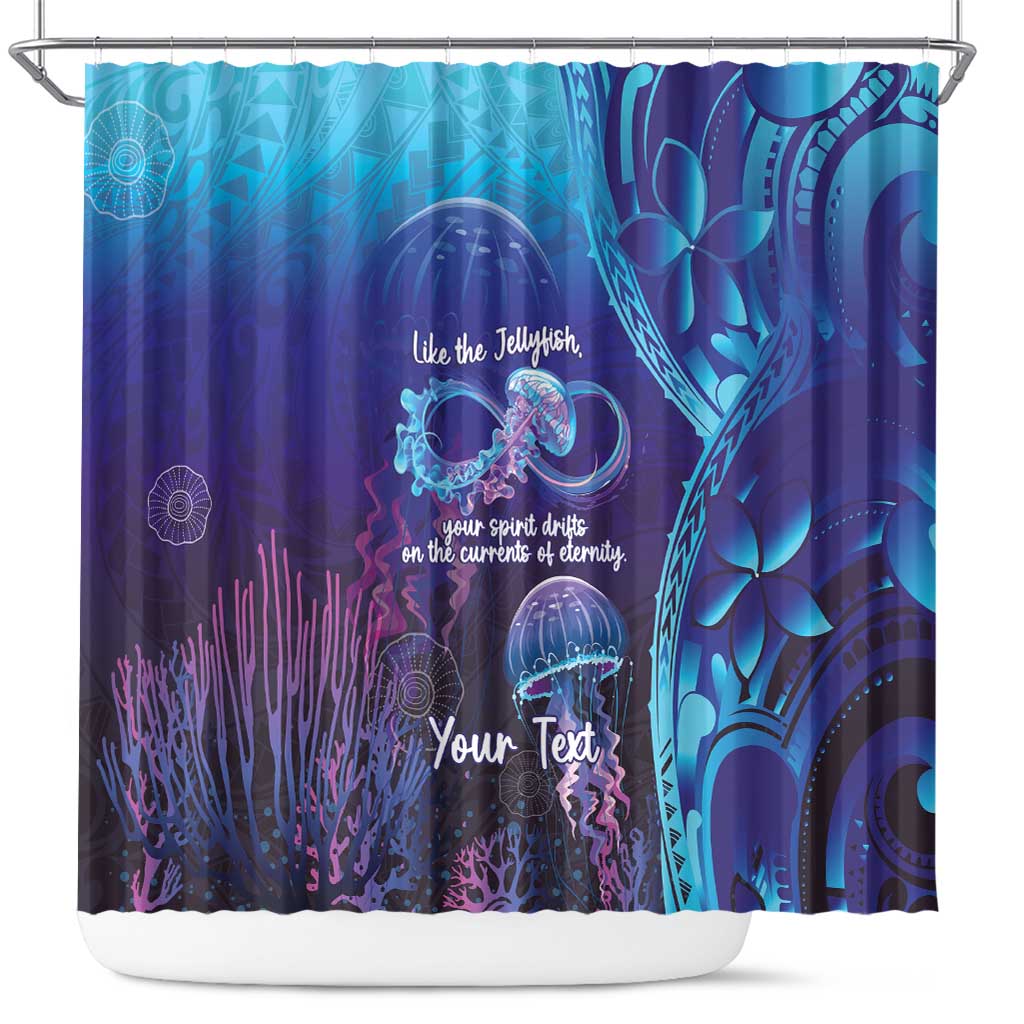 Polynesia Jellyfish Memorial Personalised Shower Curtain Infinity Jellies Polynesian Pattern LT14 Purple - Polynesian Pride