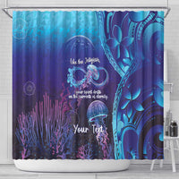 Polynesia Jellyfish Memorial Personalised Shower Curtain Infinity Jellies Polynesian Pattern LT14 - Polynesian Pride