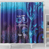 Polynesia Jellyfish Memorial Personalised Shower Curtain Infinity Jellies Polynesian Pattern LT14 - Polynesian Pride