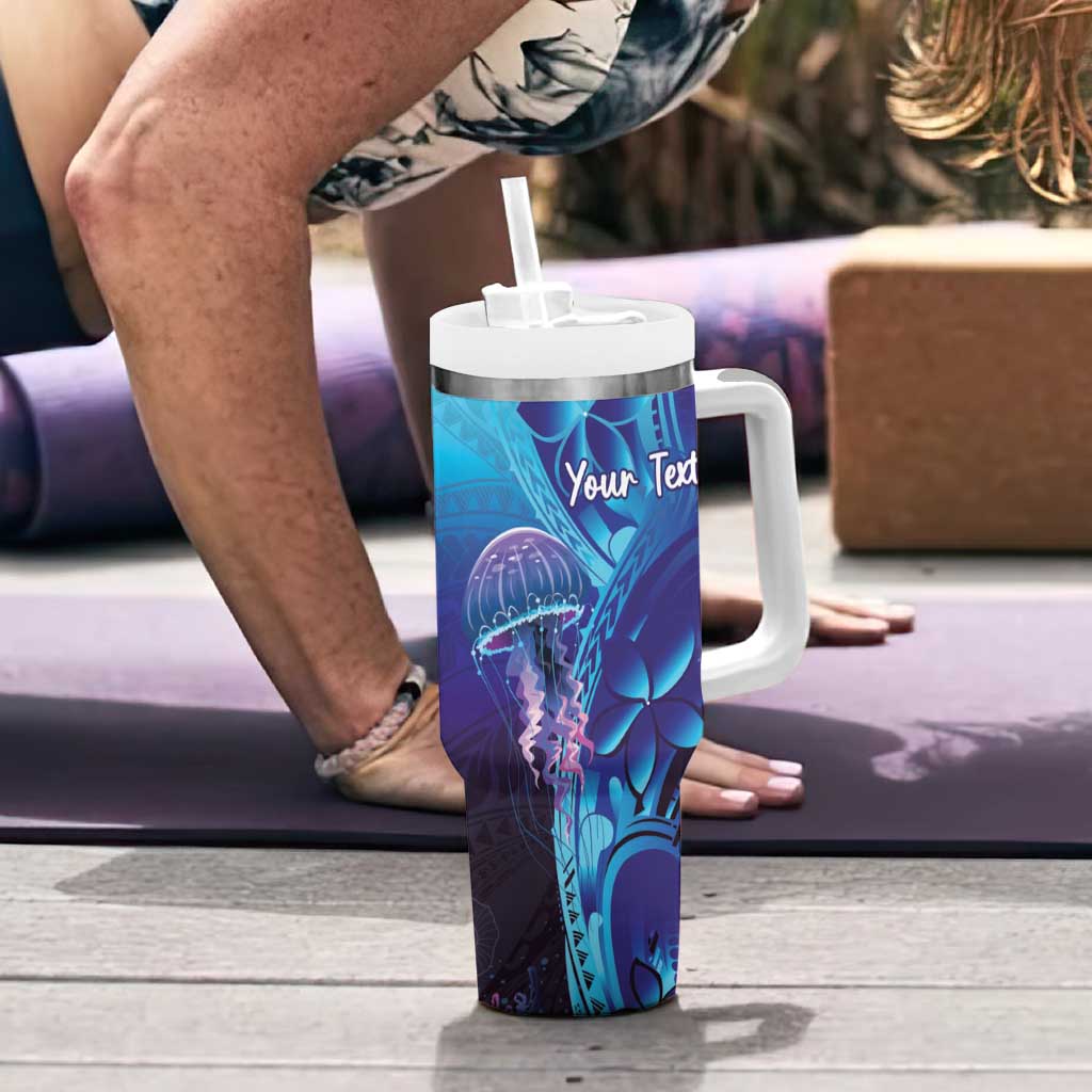 Polynesia Jellyfish Memorial Personalised Tumbler With Handle Infinity Jellies Polynesian Pattern LT14 - Polynesian Pride