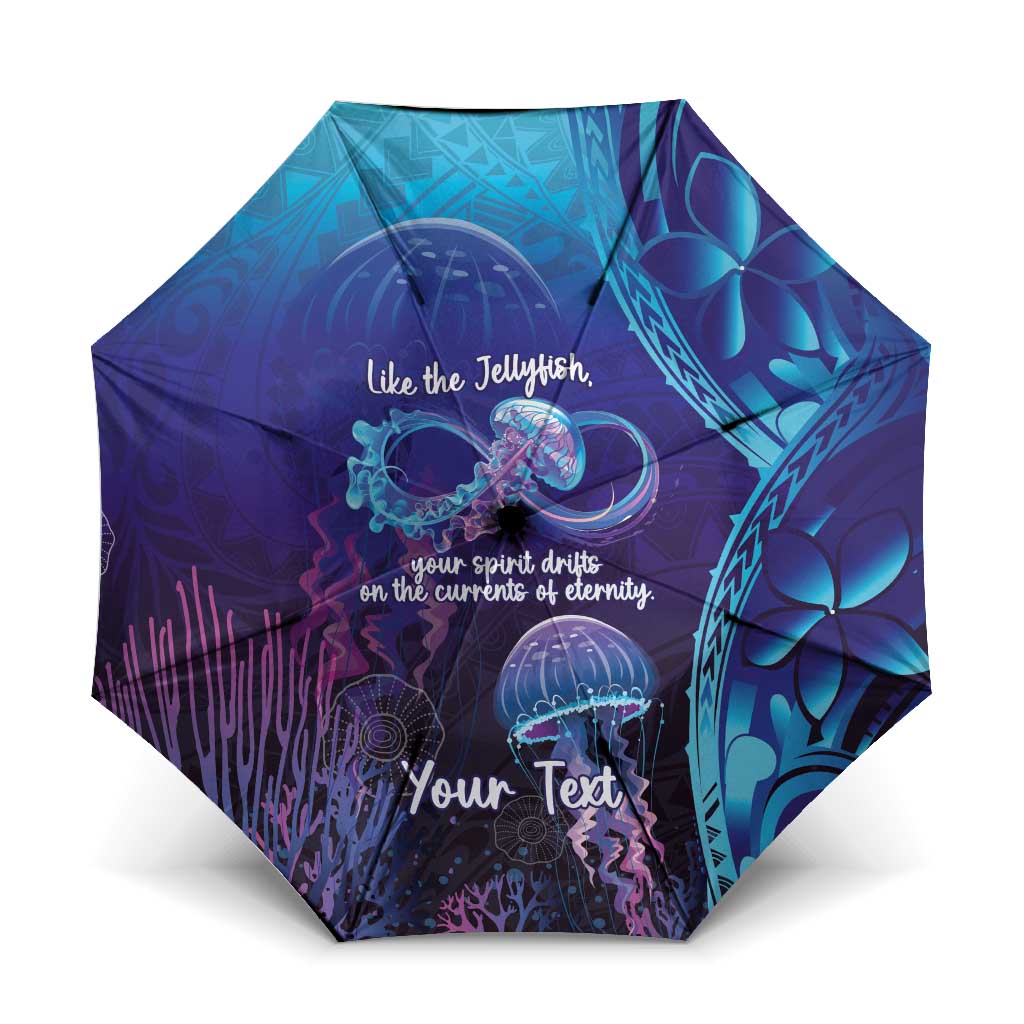 Polynesia Jellyfish Memorial Personalised Umbrella Infinity Jellies Polynesian Pattern LT14 One Size Folded 11.42 inch Opened Diameter 37.4 inch Purple - Polynesian Pride