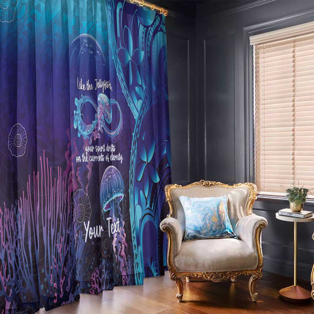Polynesia Jellyfish Memorial Personalised Window Curtain Infinity Jellies Polynesian Pattern LT14 - Polynesian Pride