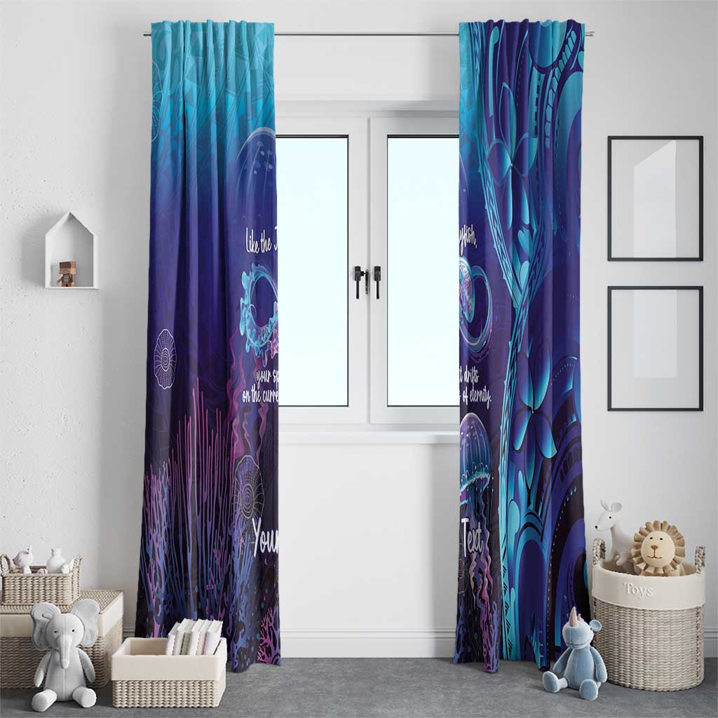 Polynesia Jellyfish Memorial Personalised Window Curtain Infinity Jellies Polynesian Pattern LT14 - Polynesian Pride