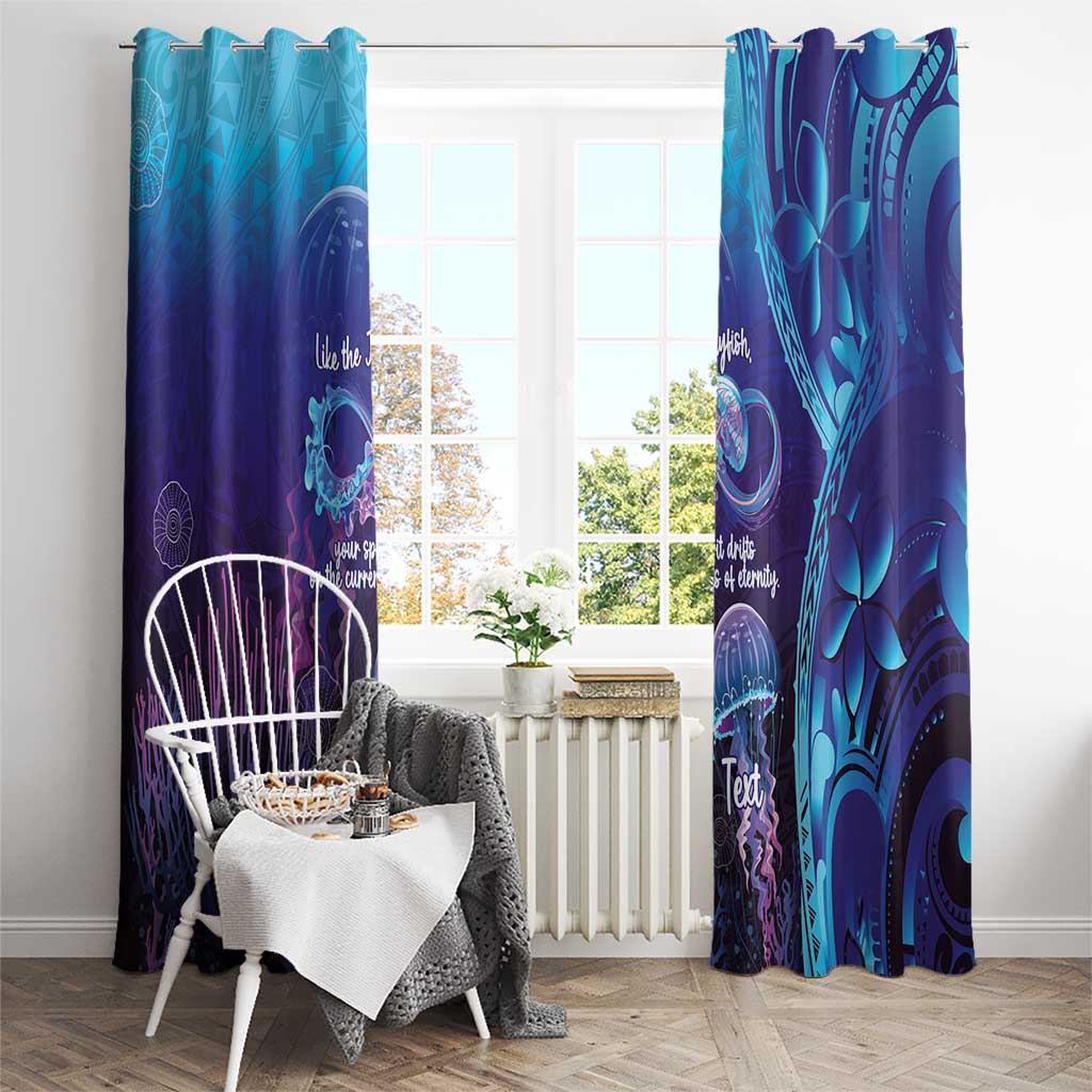 Polynesia Jellyfish Memorial Personalised Window Curtain Infinity Jellies Polynesian Pattern LT14 - Polynesian Pride