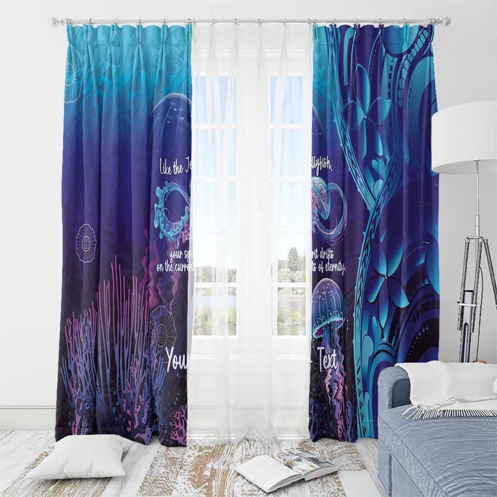 Polynesia Jellyfish Memorial Personalised Window Curtain Infinity Jellies Polynesian Pattern LT14 - Polynesian Pride