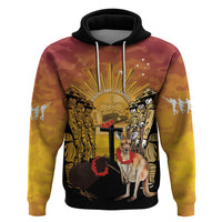 Australia And New Zealand ANZAC Zip Hoodie Aussie Kangaroo With Aotearoa Kiwi Lest We Forget LT14 Pullover Hoodie Yellow - Polynesian Pride