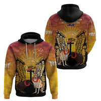 Australia And New Zealand ANZAC Zip Hoodie Aussie Kangaroo With Aotearoa Kiwi Lest We Forget LT14 - Polynesian Pride