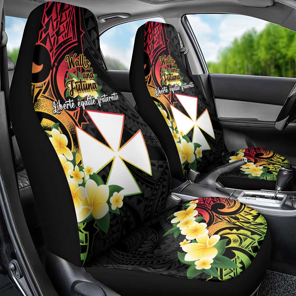 Wallis and Futuna Victory Day Car Seat Cover Liberty Equality Fraternity Polynesian Plumeria LT14 - Polynesian Pride