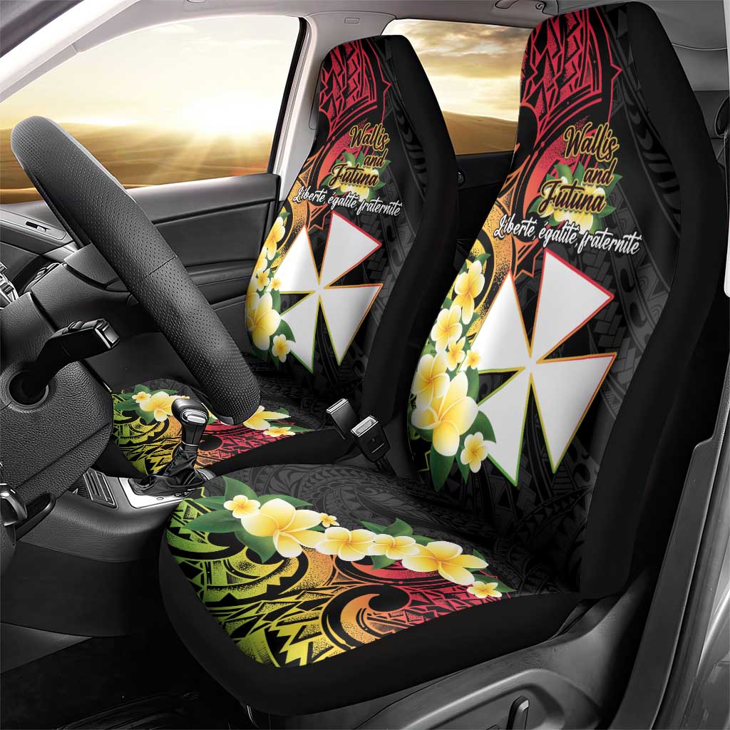 Wallis and Futuna Victory Day Car Seat Cover Liberty Equality Fraternity Polynesian Plumeria LT14 - Polynesian Pride