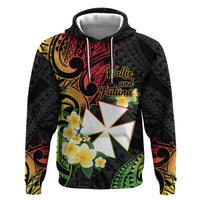 Wallis and Futuna Victory Day Hoodie Liberty Equality Fraternity Polynesian Plumeria LT14 Pullover Hoodie Black - Polynesian Pride