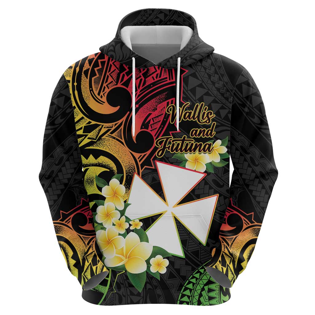Wallis and Futuna Victory Day Hoodie Liberty Equality Fraternity Polynesian Plumeria LT14 - Polynesian Pride
