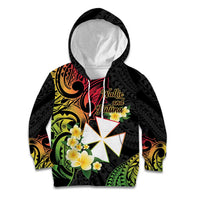 Wallis and Futuna Victory Day Kid Hoodie Liberty Equality Fraternity Polynesian Plumeria LT14 Hoodie Black - Polynesian Pride