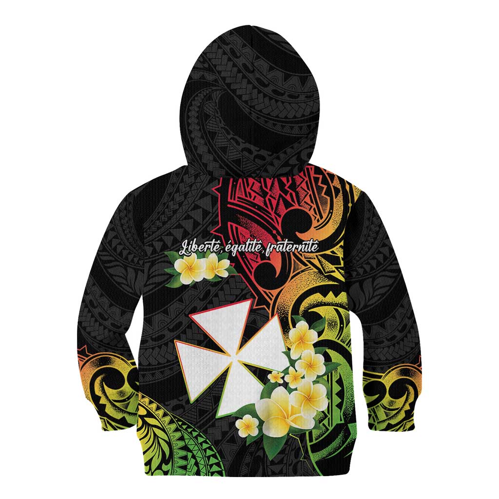 Wallis and Futuna Victory Day Kid Hoodie Liberty Equality Fraternity Polynesian Plumeria LT14 - Polynesian Pride